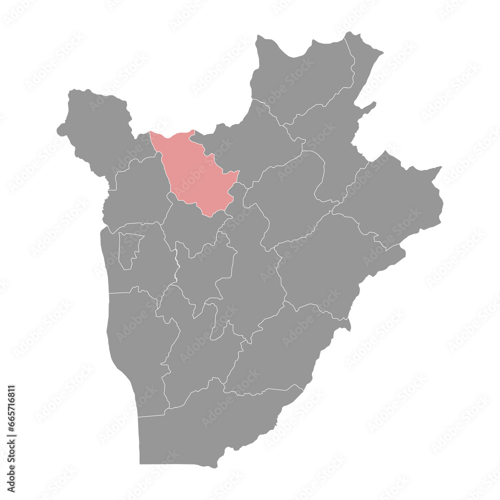 Obraz premium Kayanza province map, administrative division of Burundi.