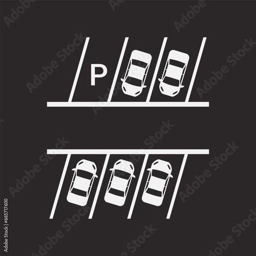 tilted car parking sign design.