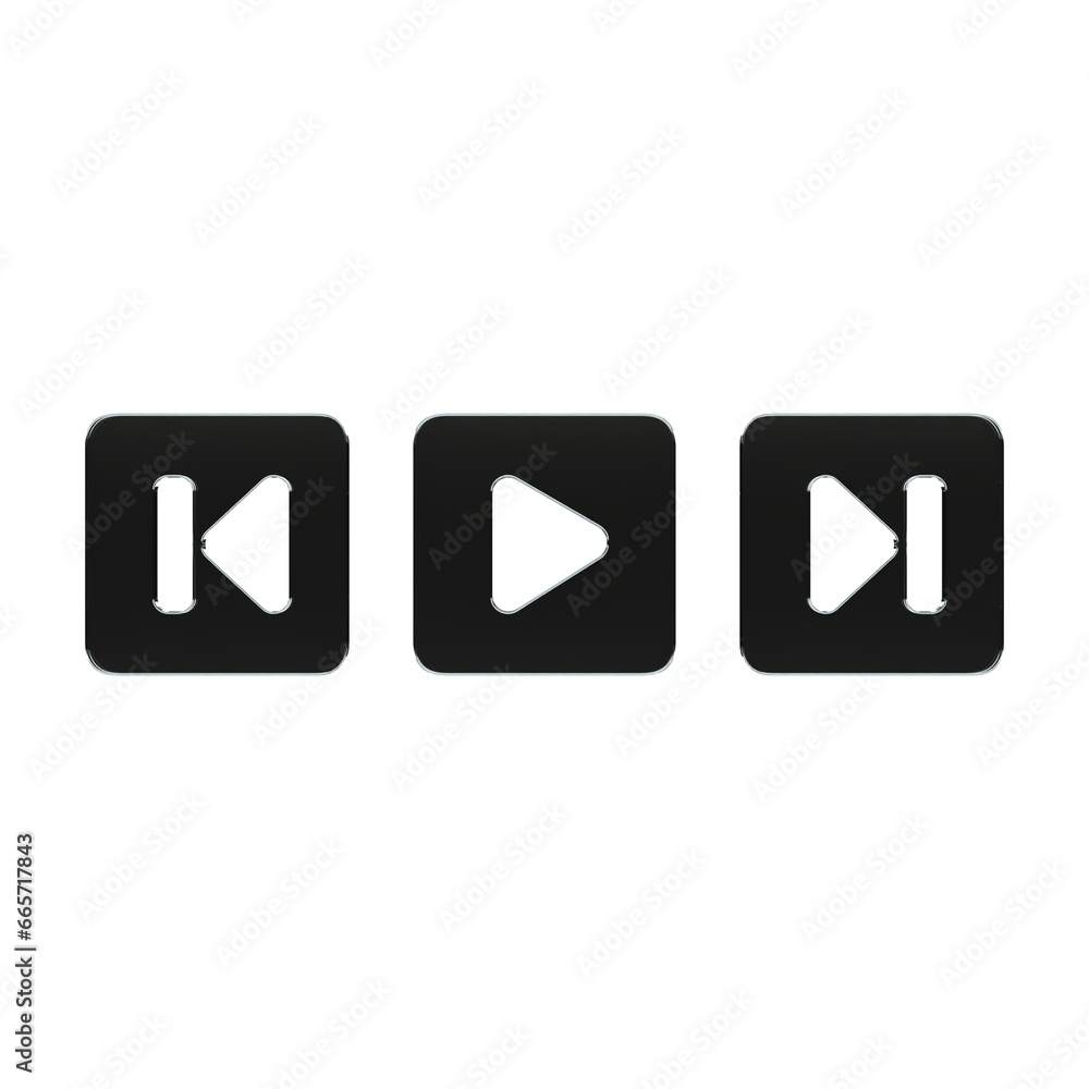 Black glossy multimedia buttons interface 3d Black glossy multimedia buttons interface 3d