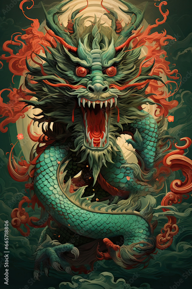 Fototapeta premium Chinese dragon as a symbol of 2024