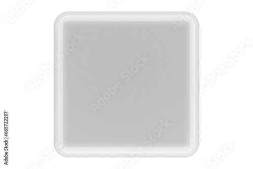 White plastic empty square display 3d render