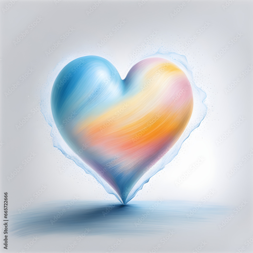 Kaleidoscope of Love: A Colorful Heart Journey.(Generative AI)