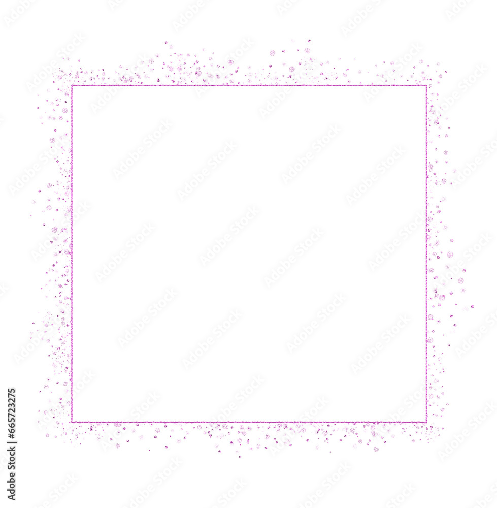 Pink Glitter Sparkle Square Frame. Decorative Shiny Border Pink Glitter Sparkle Square Frame. Decorative Shiny Border