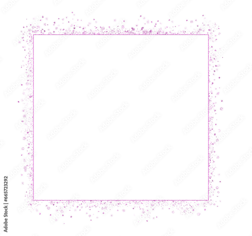 Pink Glitter Sparkle Square Frame. Decorative Shiny Border Pink Glitter Sparkle Square Frame. Decorative Shiny Border