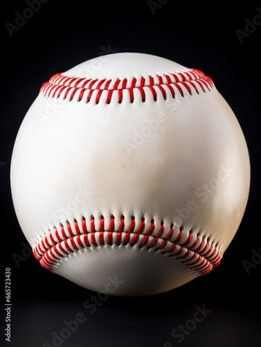 Baseball ball isolated on black background
