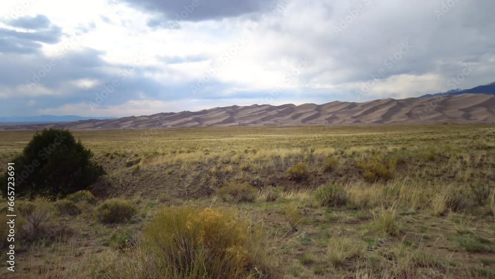 Desert landscape, view of Great Sand Dunes National Park, Colorado, USA Desert landscape, view of Great Sand Dunes National Park, Colorado, USA