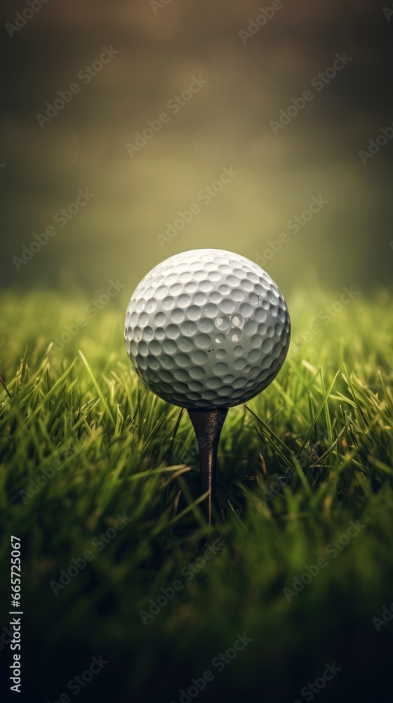 Golf ball on a field in golf club professional staged photo Golf ball on a field in golf club professional staged photo