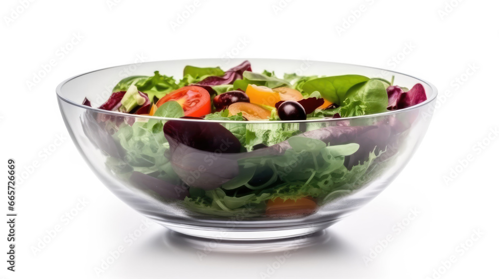 Crisp, colorful bowl of salad on a clean white background - a fresh and healthy delight. Crisp, colorful bowl of salad on a clean white background - a fresh and healthy delight.