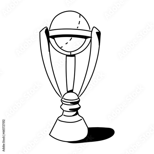 Prestigious Cricket Trophy Handdrawn Icon