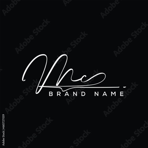 MC letter beauty handwriting vector lo