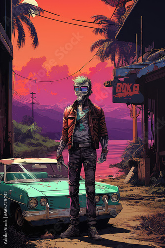 Vintage Vision: A 1970's Style Abstract Movie Poster Reflecting a Cinematic Era Through Geometric Mystique, Crafted by Generative AI