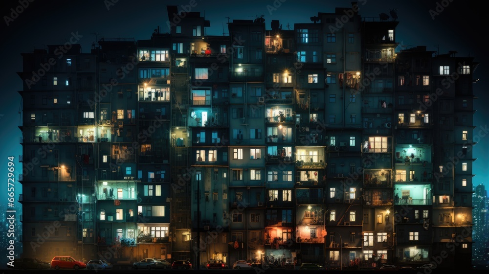 gloomy soviet buildings Russia depressive comfort wallpaper smartphone photo facade night lights