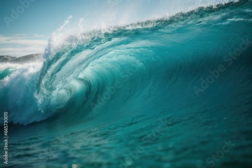 Abstract water ocean wave, blue, aqua, teal texture. Blue and white water wave web banner Graphic Resource as background for ocean wave abstract. © Roman