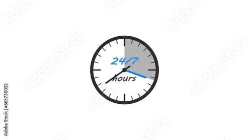abstract 24 hours timer clock illustration background 4k 
