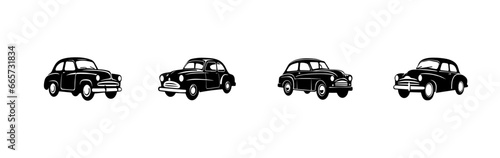 black and white silhouettes of car