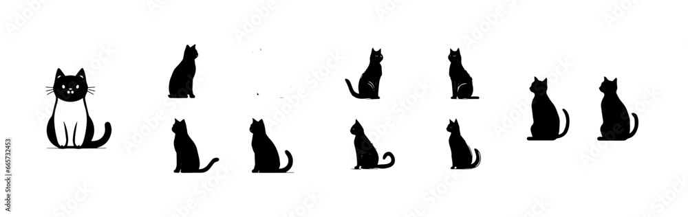 Whiskered Whimsy: Feline Charm in Cat Vector Art