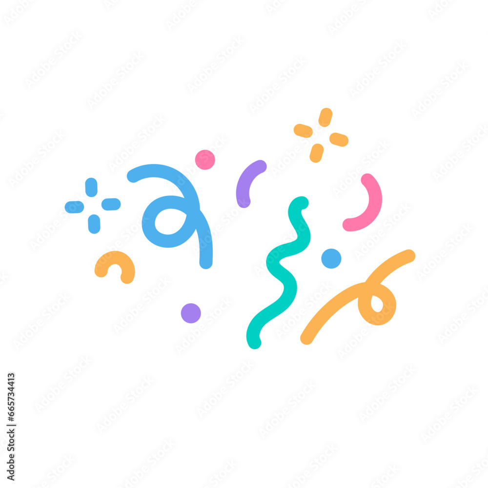 colorful confetti that shoots out from the party base for birthday surprise colorful confetti that shoots out from the party base for birthday surprise