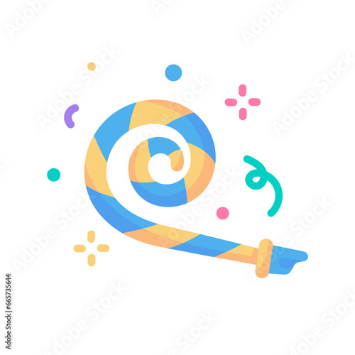 Party blower. with exploding confetti For birthday parties and festivals