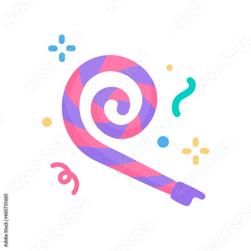 Party blower. with exploding confetti For birthday parties and festivals