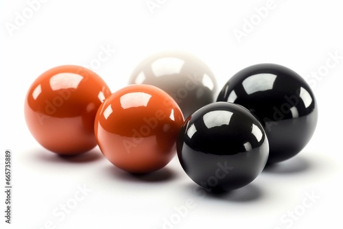 3-dimensional set of spheres  standing alone on a plain white background. Keywords  group  balls  isolated  white. Generative AI