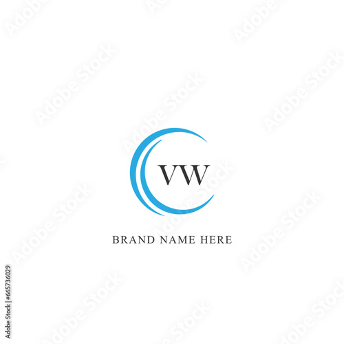 VW logo. V W design. White VW letter. VW  V W letter logo design. Initial letter VW linked circle uppercase monogram logo.