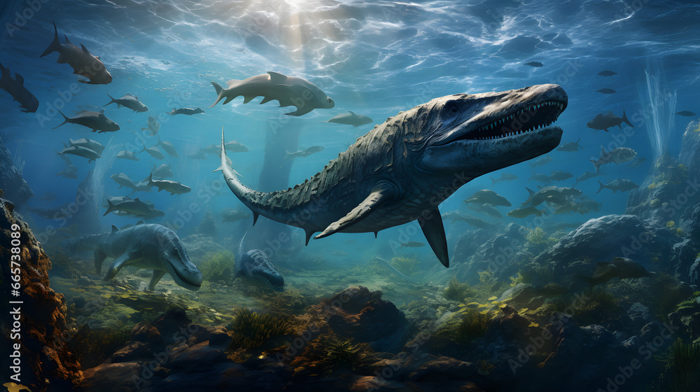 Fototapeta premium Beautiful jurassic illustration