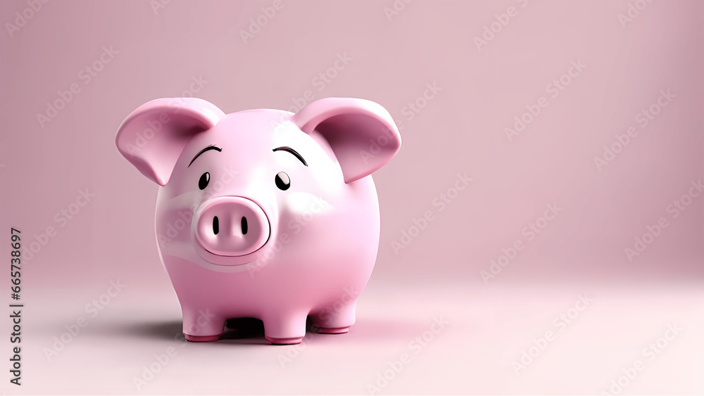 Pig style pink piggy bank
