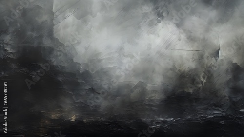 Free Brushwork: Moody Stock Photo Featuring Gray Background with Mist and Distressed Texture