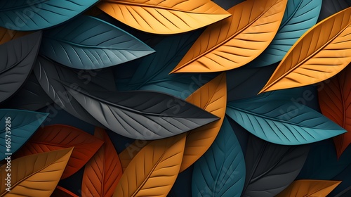 Abstract Leaves from Tumblr Archives  Earthy Colors and Geometric Patterns - Stock Image