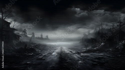 Gloomy Grunge: Captivating Stock Photo of Gray Background with Mist and Free Brushwork