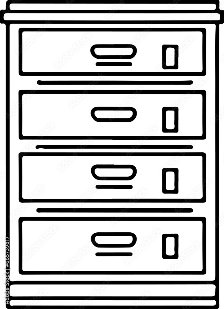 file cabinet in line art on transparent background file cabinet in line art on transparent background