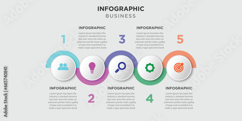 Infographic design template with icon 5 steps