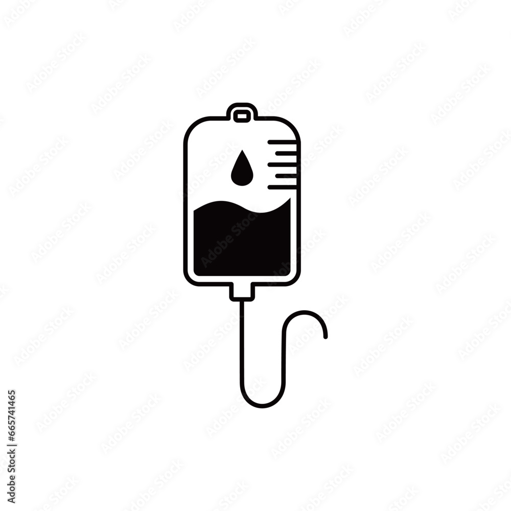 blood bag vector icon, IV bag sign and symbol. blood bag vector icon, IV bag sign and symbol.