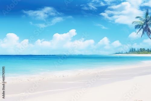 tropical beach. sea and beach. clean and beautiful white beach © Gasi