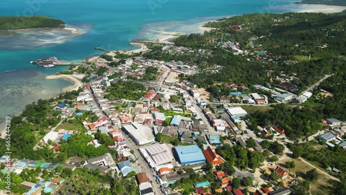 Aerial View Of Town On Ko Pha Ngan Island On A Sunny Day In Thailand. photo