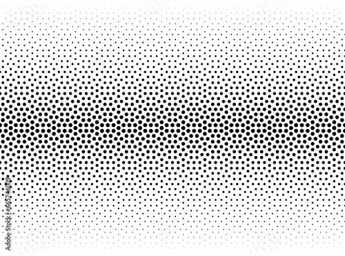 Diminishing circles . Geometric pattern on a white background. Seamless in one direction. Long fadeout