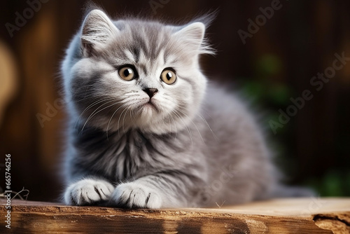 A little cute adorable innocent kitten, little beautiful cute cat, generative ai. © Sajal.savar