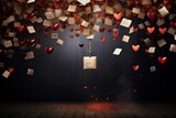 Love notes and letters with hearts