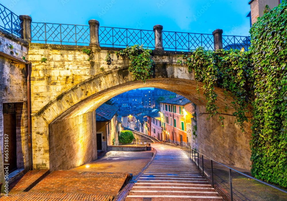Via dell' Acquedotto, Medieval.Perugia,Umbria,Central Italy,Europe