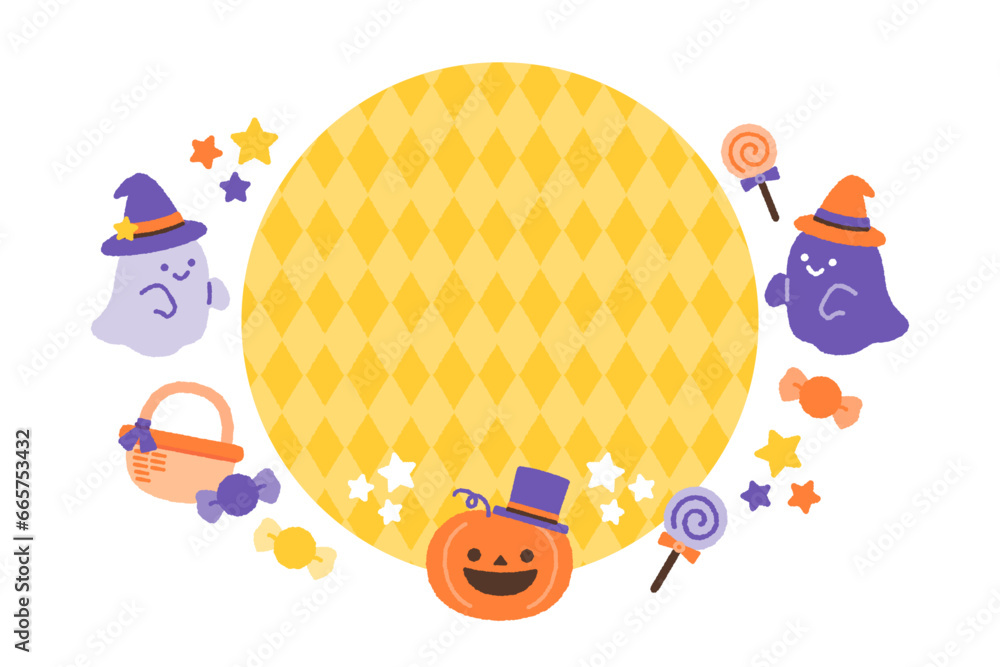 Fototapeta premium ハロウィンのフレームイラスト素材