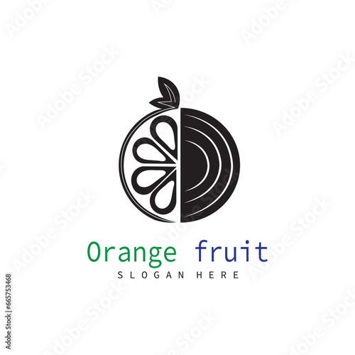orange fruit company symbol and bussines food