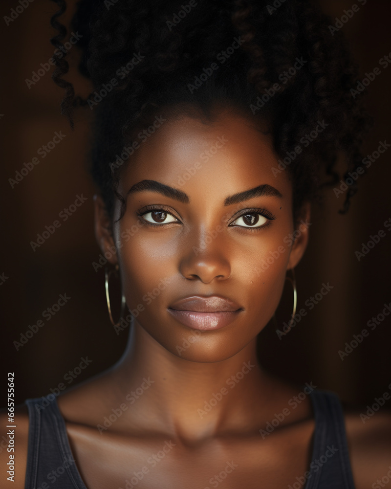 The stunning face of a beautiful African model The stunning face of a beautiful African model