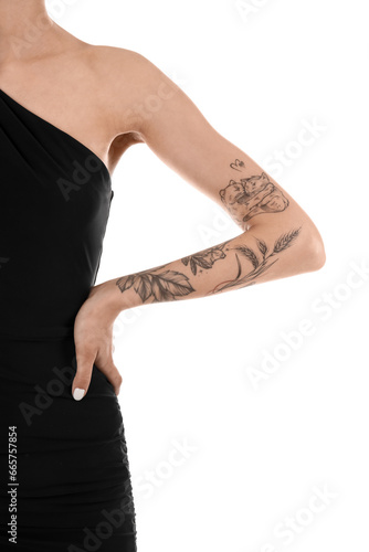 Young woman with tattooed a...