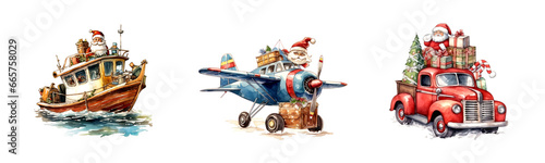 Christmas Watercolor Isolated Generative AI