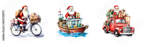 Christmas Watercolor Isolated Generative AI