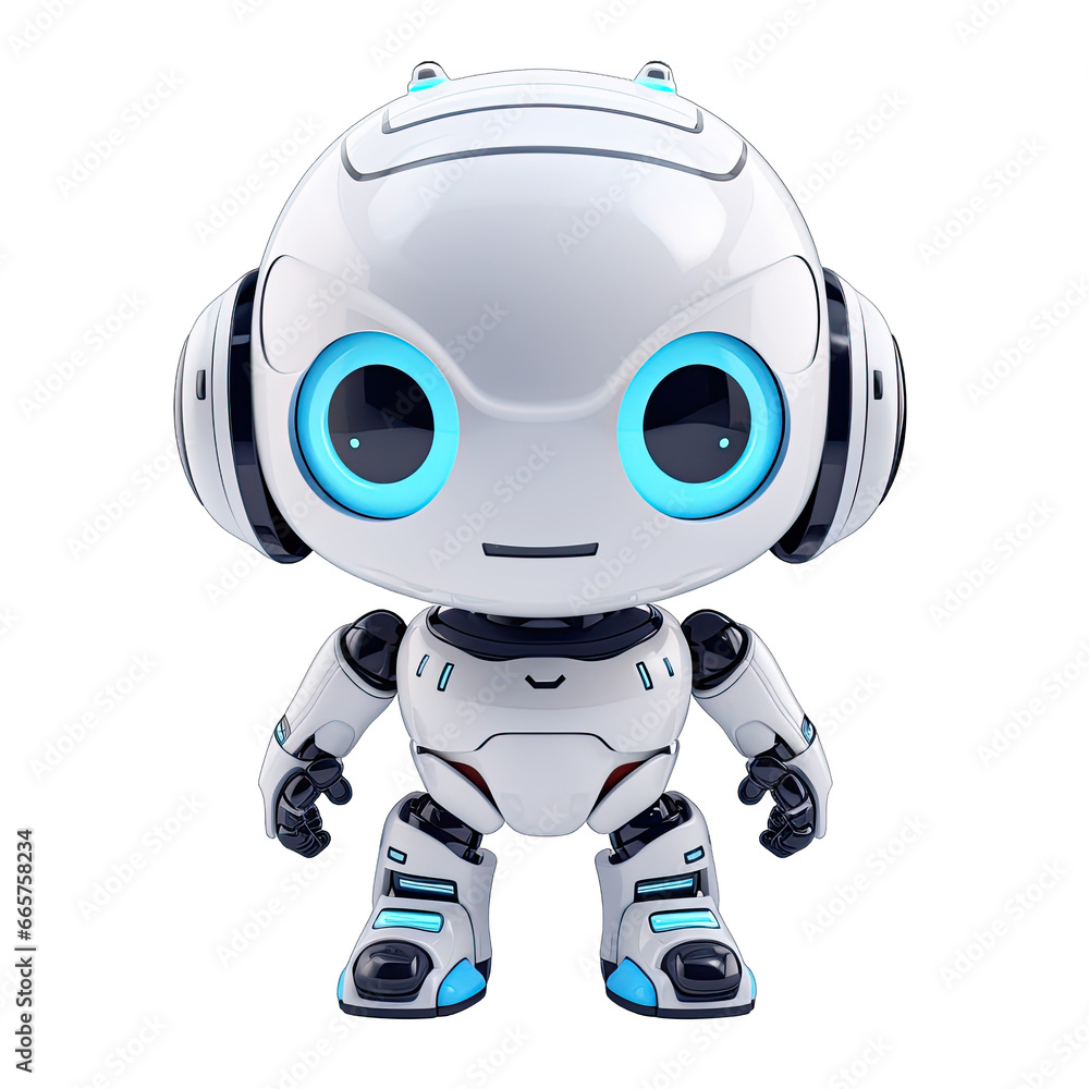 Cute AI Robot�Isolated on a transparent background Cute AI Robot�Isolated on a transparent background
