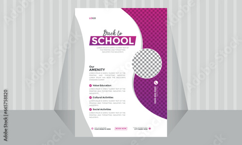 vector school admission or education flyer design template
