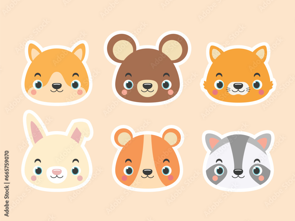 Vector Cute Animal Head Set 2 Vector Cute Animal Head Set 2