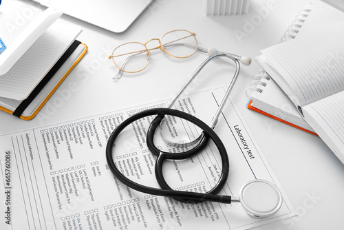 Stethoscope with laboratory...