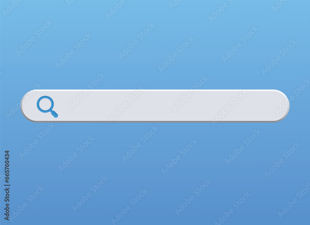 White bar search web search engine on blue background 3d rendering